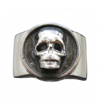 R002019 Sterling Silver Men Biker Ring Skull Solid Genuine Hallmarked 925 Handmade